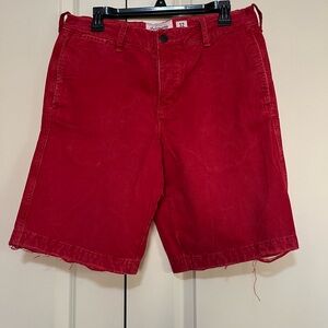 Abercrombie & Fitch Men's Vibrant Red Flat Front Shorts